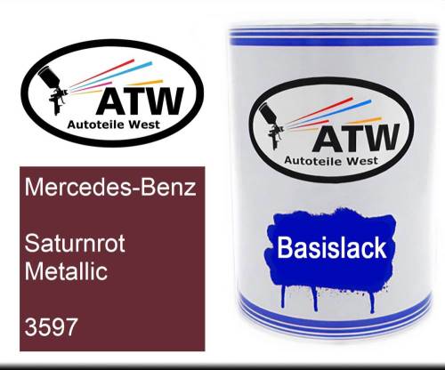 Mercedes-Benz, Saturnrot Metallic, 3597: 500ml Lackdose, von ATW Autoteile West.